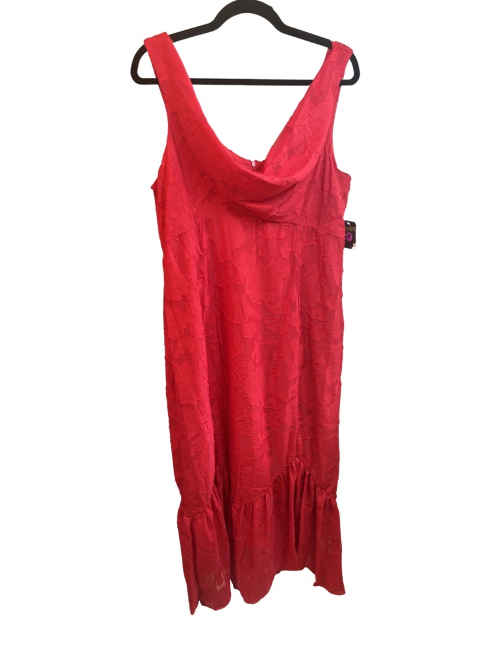 Taylor Red Sleeveless Dress with Textured Pattern Size 14 New